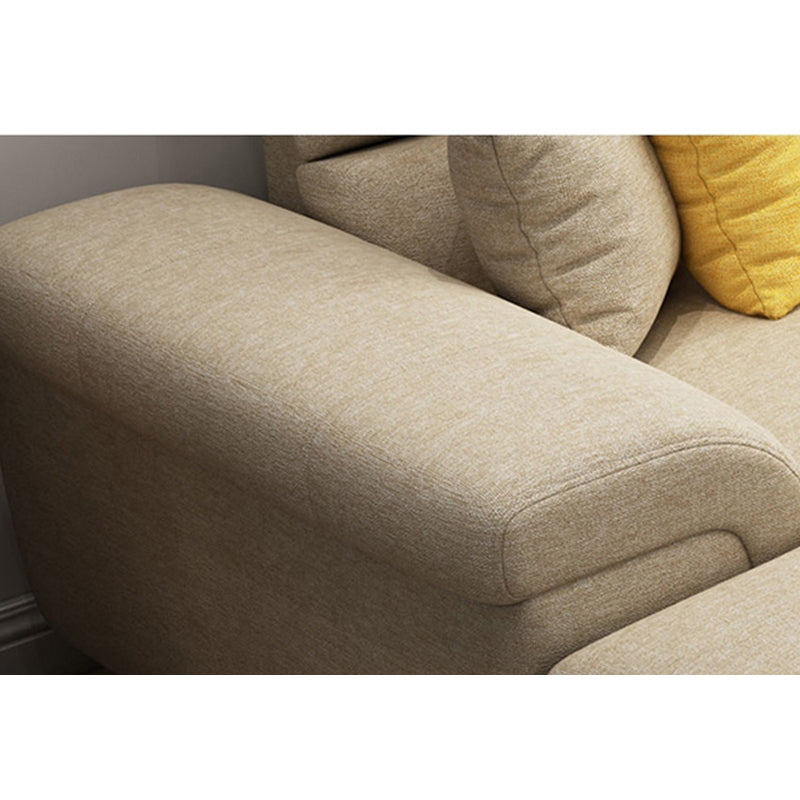Casual Pillow Top Arm Sectional 37.4"H Removable Cushions Sofa and Chaise Clearhalo 'furn' 'furn_sectionals' 'Furniture' 'furniture_sectionals' 'kitchen' 'kitchen_sectionals' 'Living Room Furniture' 'Sectionals' 4856439