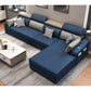 Faux Leather Removable Cushions Sofa and Chaise 35.43"High Sloped Arms Sectional Blue-Gray Clearhalo 'furn' 'furn_sectionals' 'Furniture' 'furniture_sectionals' 'kitchen' 'kitchen_sectionals' 'Living Room Furniture' 'Sectionals' 4856467