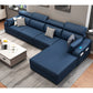 Faux Leather Removable Cushions Sofa and Chaise 35.43"High Sloped Arms Sectional Dark Blue Clearhalo 'furn' 'furn_sectionals' 'Furniture' 'furniture_sectionals' 'kitchen' 'kitchen_sectionals' 'Living Room Furniture' 'Sectionals' 4856469