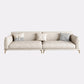 Faux Leather Square Arm Sectional Beige Cushion Back Sofa and Chaise for Living Room 110"L x 31.5"W x 31"H Clearhalo 'furn' 'furn_sectionals' 'Furniture' 'furniture_sectionals' 'kitchen' 'kitchen_sectionals' 'Living Room Furniture' 'Sectionals' 4856482