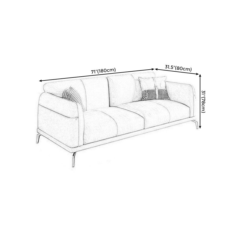 Faux Leather Square Arm Sectional Beige Cushion Back Sofa and Chaise for Living Room Clearhalo 'furn' 'furn_sectionals' 'Furniture' 'furniture_sectionals' 'kitchen' 'kitchen_sectionals' 'Living Room Furniture' 'Sectionals' 4856489