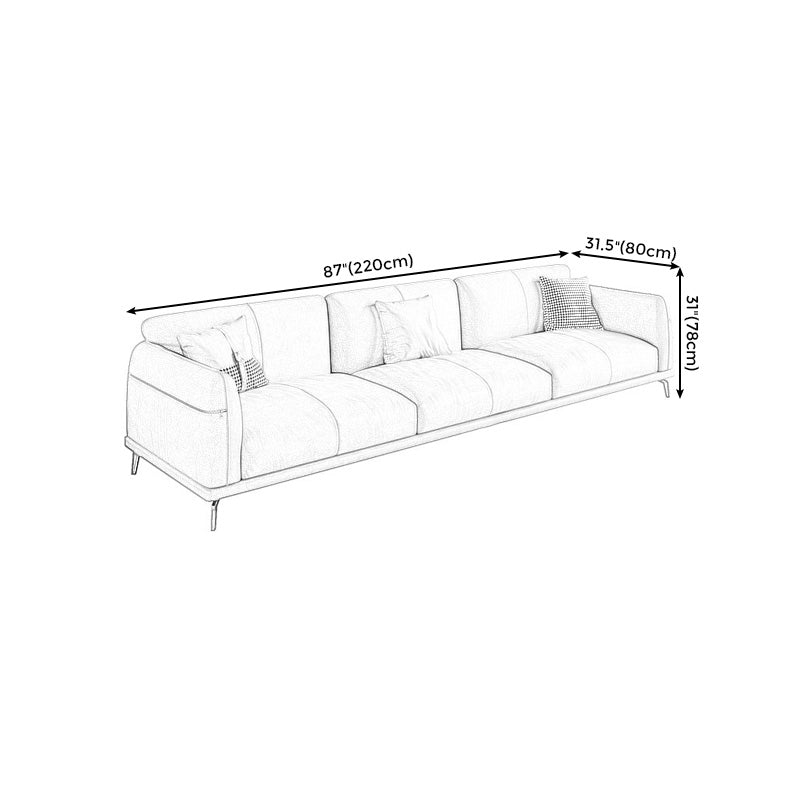 Faux Leather Square Arm Sectional Beige Cushion Back Sofa and Chaise for Living Room Clearhalo 'furn' 'furn_sectionals' 'Furniture' 'furniture_sectionals' 'kitchen' 'kitchen_sectionals' 'Living Room Furniture' 'Sectionals' 4856490