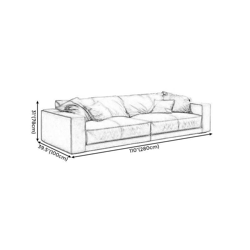 Genuine Leather Square Arm Sectional/Sofa White Sectional for Living Room Clearhalo 'furn' 'furn_sectionals' 'Furniture' 'furniture_sectionals' 'kitchen' 'kitchen_sectionals' 'Living Room Furniture' 'Sectionals' 4856502