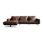 Mid-Century Modern Square Arm Sofa and Chaise Genuine Leather Sectional for Living Room Clearhalo 'furn' 'furn_sectionals' 'Furniture' 'furniture_sectionals' 'kitchen' 'kitchen_sectionals' 'Living Room Furniture' 'Sectionals' 4856525