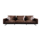 Mid-Century Modern Square Arm Sofa and Chaise Genuine Leather Sectional for Living Room 118"L x 39"W x 33.5"H Clearhalo 'furn' 'furn_sectionals' 'Furniture' 'furniture_sectionals' 'kitchen' 'kitchen_sectionals' 'Living Room Furniture' 'Sectionals' 4856528
