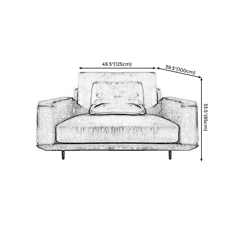 Mid-Century Modern Square Arm Sofa and Chaise Genuine Leather Sectional for Living Room Clearhalo 'furn' 'furn_sectionals' 'Furniture' 'furniture_sectionals' 'kitchen' 'kitchen_sectionals' 'Living Room Furniture' 'Sectionals' 4856533
