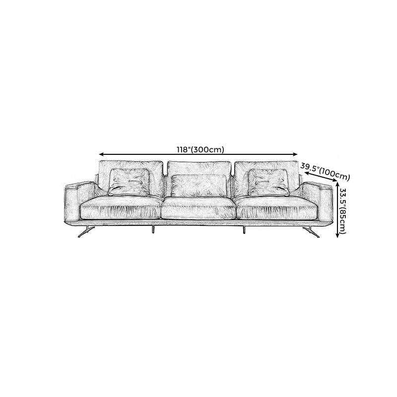 Mid-Century Modern Square Arm Sofa and Chaise Genuine Leather Sectional for Living Room Clearhalo 'furn' 'furn_sectionals' 'Furniture' 'furniture_sectionals' 'kitchen' 'kitchen_sectionals' 'Living Room Furniture' 'Sectionals' 4856534