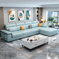 Contemporary L-shape Sectionals Right Hand Facing Sofa and Chaise for Living Room Sky Blue Clearhalo 'furn' 'furn_sectionals' 'Furniture' 'furniture_sectionals' 'kitchen' 'kitchen_sectionals' 'Living Room Furniture' 'Sectionals' 4856543