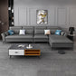 Modern L-Shape Sectional Faux Leather Sofa and Chaise for Four People Grey Memory Foam Clearhalo 'furn' 'furn_sectionals' 'Furniture' 'furniture_sectionals' 'kitchen' 'kitchen_sectionals' 'Living Room Furniture' 'Sectionals' 4856557