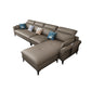 Modern L-Shape Sectional Faux Leather Sofa and Chaise for Four People Brown Clearhalo 'furn' 'furn_sectionals' 'Furniture' 'furniture_sectionals' 'kitchen' 'kitchen_sectionals' 'Living Room Furniture' 'Sectionals' 4856558