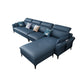 Modern L-Shape Sectional Faux Leather Sofa and Chaise for Four People Dark Blue Latex Clearhalo 'furn' 'furn_sectionals' 'Furniture' 'furniture_sectionals' 'kitchen' 'kitchen_sectionals' 'Living Room Furniture' 'Sectionals' 4856559