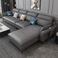 Modern L-Shape Sectional Faux Leather Sofa and Chaise for Four People Grey Latex Clearhalo 'furn' 'furn_sectionals' 'Furniture' 'furniture_sectionals' 'kitchen' 'kitchen_sectionals' 'Living Room Furniture' 'Sectionals' 4856560