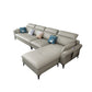 Modern L-Shape Sectional Faux Leather Sofa and Chaise for Four People Off-White Latex Clearhalo 'furn' 'furn_sectionals' 'Furniture' 'furniture_sectionals' 'kitchen' 'kitchen_sectionals' 'Living Room Furniture' 'Sectionals' 4856566