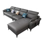 Modern L-Shape Sectional Faux Leather Sofa and Chaise for Four People Clearhalo 'furn' 'furn_sectionals' 'Furniture' 'furniture_sectionals' 'kitchen' 'kitchen_sectionals' 'Living Room Furniture' 'Sectionals' 4856567
