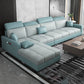 Modern L-Shape Sectional Recessed Arm Sofa and Chaise with Storage for Four People Mint Green Clearhalo 'furn' 'furn_sectionals' 'Furniture' 'furniture_sectionals' 'kitchen' 'kitchen_sectionals' 'Living Room Furniture' 'Sectionals' 4856579