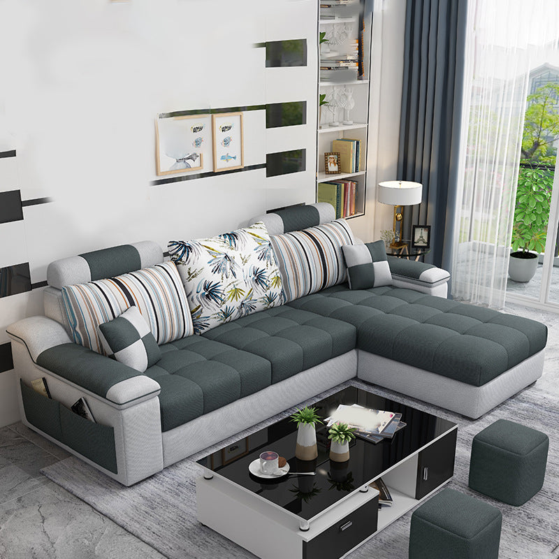 Sloped Arms 106.3"Lx 57"W x 35.43"H Sectionals High Back Sofa with Storage Blackish Green Clearhalo 'Furniture' 'furniture_sectionals' 'kitchen' 'kitchen_sectionals' 'Living Room Furniture' 'Sectionals' 4856631