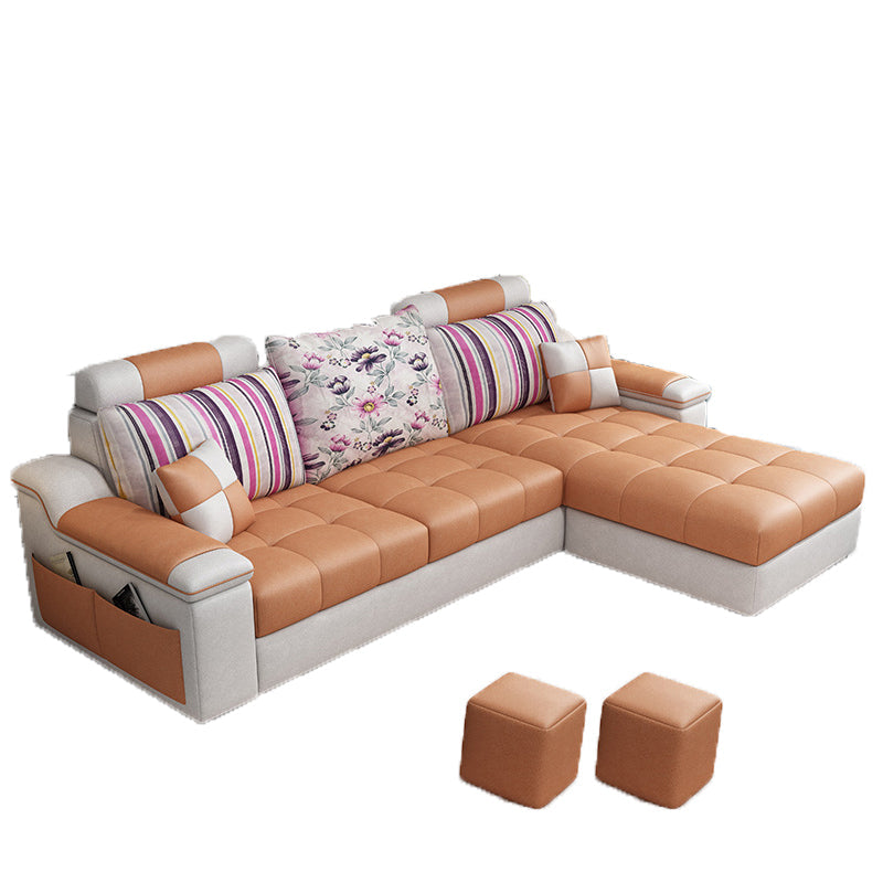 Sloped Arms 106.3"Lx 57"W x 35.43"H Sectionals High Back Sofa with Storage Clearhalo 'Furniture' 'furniture_sectionals' 'kitchen' 'kitchen_sectionals' 'Living Room Furniture' 'Sectionals' 4856634