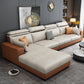 Faux Leather L-Shape Sectional Recessed Arm Sofa and Chaise with Pillowed Back Cushions Orange White Clearhalo 'furn' 'furn_sectionals' 'Furniture' 'furniture_sectionals' 'kitchen' 'kitchen_sectionals' 'Living Room Furniture' 'Sectionals' 4856643