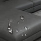 Faux Leather L-Shape Sectional Recessed Arm Sofa and Chaise with Pillowed Back Cushions Clearhalo 'furn' 'furn_sectionals' 'Furniture' 'furniture_sectionals' 'kitchen' 'kitchen_sectionals' 'Living Room Furniture' 'Sectionals' 4856648