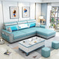 3-seat Pillow Top ArmSectionals Faux Leather Sofa and Chaise with Storage Lake Green Clearhalo 'furn' 'furn_sectionals' 'Furniture' 'furniture_sectionals' 'kitchen' 'kitchen_sectionals' 'Living Room Furniture' 'Sectionals' 4856652