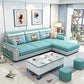 3-seat Pillow Top ArmSectionals Faux Leather Sofa and Chaise with Storage Green Clearhalo 'furn' 'furn_sectionals' 'Furniture' 'furniture_sectionals' 'kitchen' 'kitchen_sectionals' 'Living Room Furniture' 'Sectionals' 4856658