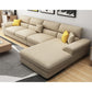 Casual Removable Cushions Sectionals 37.4"H Pillow Top Arm Sofa with 4 Pillows Khaki 37''H x 138''L x 71''W Clearhalo 'Furniture' 'furniture_sectionals' 'kitchen' 'kitchen_sectionals' 'Living Room Furniture' 'Sectionals' 4856685