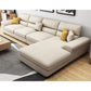 Casual Removable Cushions Sectionals 37.4"H Pillow Top Arm Sofa with 4 Pillows Off-White 37''H x 138''L x 71''W Latex Clearhalo 'Furniture' 'furniture_sectionals' 'kitchen' 'kitchen_sectionals' 'Living Room Furniture' 'Sectionals' 4856686
