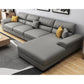Casual Removable Cushions Sectionals 37.4"H Pillow Top Arm Sofa with 4 Pillows Grey Latex Clearhalo 'Furniture' 'furniture_sectionals' 'kitchen' 'kitchen_sectionals' 'Living Room Furniture' 'Sectionals' 4856687
