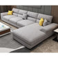 Casual Removable Cushions Sectionals 37.4"H Pillow Top Arm Sofa with 4 Pillows Light Gray 37''H x 138''L x 71''W Clearhalo 'Furniture' 'furniture_sectionals' 'kitchen' 'kitchen_sectionals' 'Living Room Furniture' 'Sectionals' 4856689