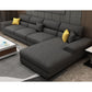 Casual Removable Cushions Sectionals 37.4"H Pillow Top Arm Sofa with 4 Pillows Dark Gray Clearhalo 'Furniture' 'furniture_sectionals' 'kitchen' 'kitchen_sectionals' 'Living Room Furniture' 'Sectionals' 4856691