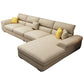 Casual Removable Cushions Sectionals 37.4"H Pillow Top Arm Sofa with 4 Pillows Khaki 37''H x 126''L x 71''W Clearhalo 'Furniture' 'furniture_sectionals' 'kitchen' 'kitchen_sectionals' 'Living Room Furniture' 'Sectionals' 4856696
