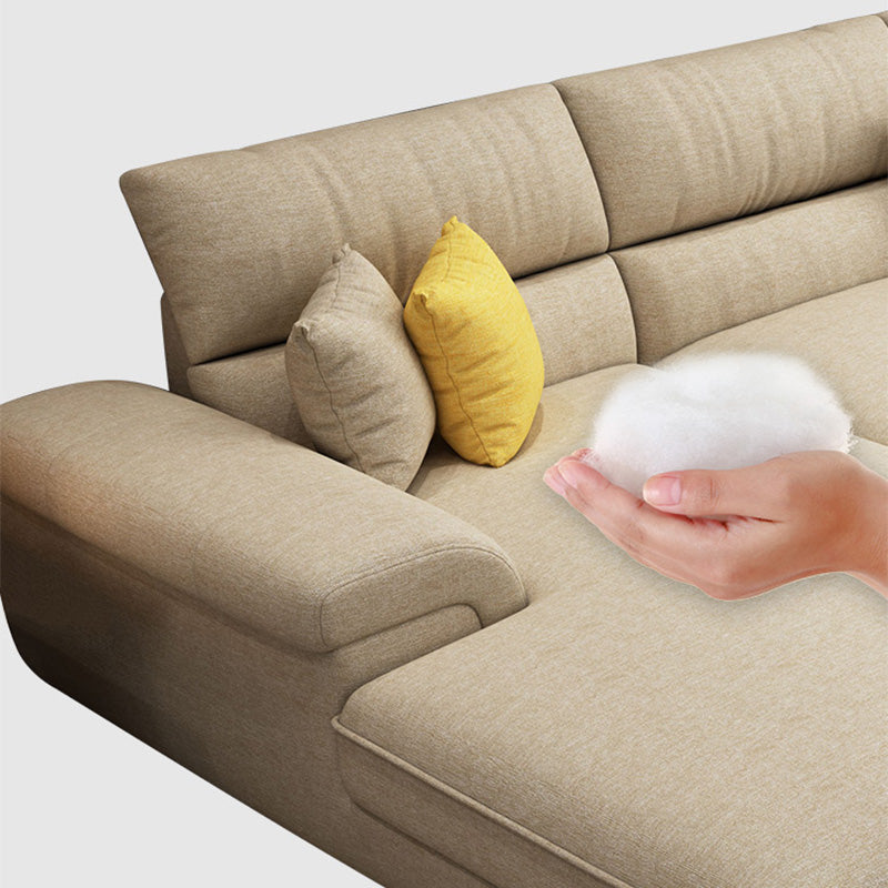 Casual Removable Cushions Sectionals 37.4"H Pillow Top Arm Sofa with 4 Pillows Clearhalo 'Furniture' 'furniture_sectionals' 'kitchen' 'kitchen_sectionals' 'Living Room Furniture' 'Sectionals' 4856697