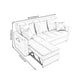 Square Arm Cream Cushion Back Sectionals Contemporary Stain-Resistant Chaise Sofa Clearhalo 'Furniture' 'furniture_sectionals' 'kitchen' 'kitchen_sectionals' 'Living Room Furniture' 'Sectionals' 4856717