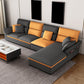 Modern Pillow Top Arm Sofa 37.4"High 4-seat Cushion Back Sectionals with Storage Yellow-Gray Clearhalo 'furn' 'furn_sectionals' 'Furniture' 'furniture_sectionals' 'kitchen' 'kitchen_sectionals' 'Living Room Furniture' 'Sectionals' 4856722