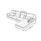 Modern Pillow Top Arm Sofa 37.4"High 4-seat Cushion Back Sectionals with Storage Clearhalo 'furn' 'furn_sectionals' 'Furniture' 'furniture_sectionals' 'kitchen' 'kitchen_sectionals' 'Living Room Furniture' 'Sectionals' 4856734