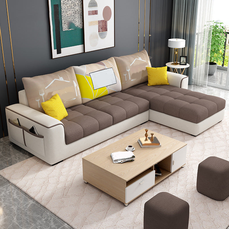 L-Shape 106.3"L x 57"W x 35.43"H Sectionals High Back Sofa with Storage Brown Clearhalo 'furn' 'furn_sectionals' 'Furniture' 'furniture_sectionals' 'kitchen' 'kitchen_sectionals' 'Living Room Furniture' 'Sectionals' 4856740