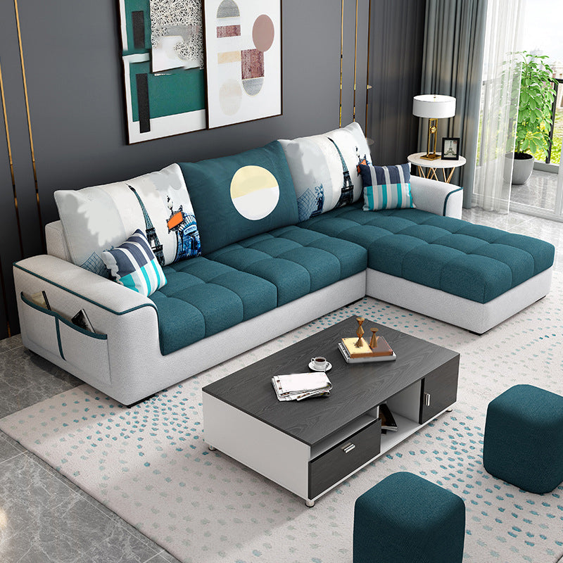 L-Shape 106.3"L x 57"W x 35.43"H Sectionals High Back Sofa with Storage Blackish Green Clearhalo 'furn' 'furn_sectionals' 'Furniture' 'furniture_sectionals' 'kitchen' 'kitchen_sectionals' 'Living Room Furniture' 'Sectionals' 4856744