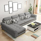 Contemporary Cushion Back Sofa and Chaise Living Room L-Shape Sectional Dark Gray Latex Clearhalo 'Furniture' 'furniture_sectionals' 'kitchen' 'kitchen_sectionals' 'Living Room Furniture' 'Sectionals' 4856766