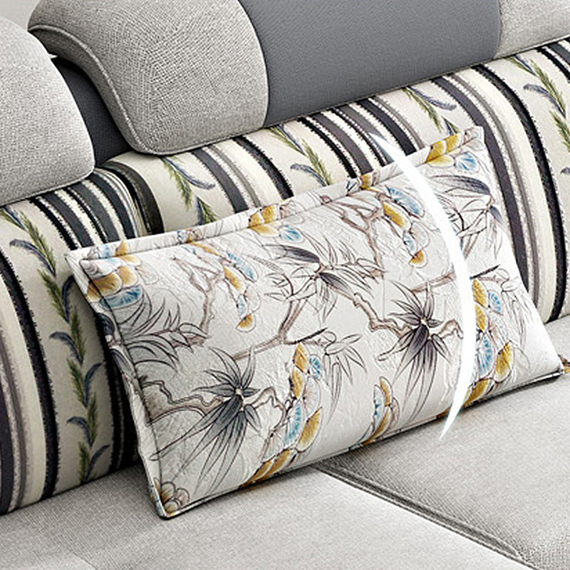 Contemporary Cushion Back Sofa and Chaise Living Room L-Shape Sectional Clearhalo 'Furniture' 'furniture_sectionals' 'kitchen' 'kitchen_sectionals' 'Living Room Furniture' 'Sectionals' 4856774