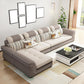 Contemporary Cushion Back Sofa and Chaise Living Room L-Shape Sectional White-Brown Latex Clearhalo 'Furniture' 'furniture_sectionals' 'kitchen' 'kitchen_sectionals' 'Living Room Furniture' 'Sectionals' 4856777