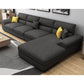 Modern Pillow Top Arm Sofa 37.4"H Removable Cushions Sectionals with 4 Pillows Dark Gray Clearhalo 'furn' 'furn_sectionals' 'Furniture' 'furniture_sectionals' 'kitchen' 'kitchen_sectionals' 'Living Room Furniture' 'Sectionals' 4856785