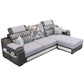 Sloped Arms L-Shape High Back Sofa 106.3"L x 57"W x 35.43"H Sectionals with Storage Grey Clearhalo 'furn' 'furn_sectionals' 'Furniture' 'furniture_sectionals' 'kitchen' 'kitchen_sectionals' 'Living Room Furniture' 'Sectionals' 4856797