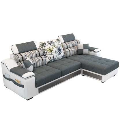 Sloped Arms L-Shape High Back Sofa 106.3"L x 57"W x 35.43"H Sectionals with Storage Black Clearhalo 'furn' 'furn_sectionals' 'Furniture' 'furniture_sectionals' 'kitchen' 'kitchen_sectionals' 'Living Room Furniture' 'Sectionals' 4856801