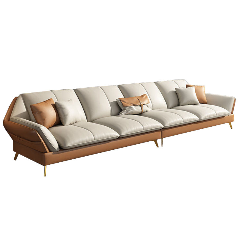 Contemporary Cushion Back Sectional Removable Cushions Storage Sofa and Chaise 142"L x 37"W x 33"H Sponge Clearhalo 'furn' 'furn_sectionals' 'Furniture' 'furniture_sectionals' 'kitchen' 'kitchen_sectionals' 'Living Room Furniture' 'Sectionals' 4856816