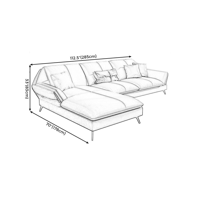 Contemporary Cushion Back Sectional Removable Cushions Storage Sofa and Chaise Clearhalo 'furn' 'furn_sectionals' 'Furniture' 'furniture_sectionals' 'kitchen' 'kitchen_sectionals' 'Living Room Furniture' 'Sectionals' 4856823