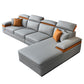 118.11"LX 66.93"W X 37.4"H Sofa and Chaise Fabric Cushion Back Sectionals Light Gray Right Sponge Clearhalo 'furn' 'furn_sectionals' 'Furniture' 'furniture_sectionals' 'kitchen' 'kitchen_sectionals' 'Living Room Furniture' 'Sectionals' 4856834