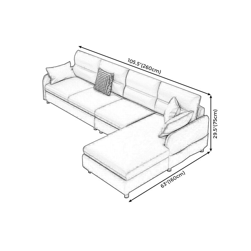 Living Room Cushion Back Sofa Contemporary Stain-Resistant Faux Leather Sectional Clearhalo 'Furniture' 'furniture_sectionals' 'kitchen' 'kitchen_sectionals' 'Living Room Furniture' 'Sectionals' 4856854