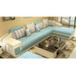 129.1"L X 70.8"W X 32.2"H Fabric Sectional Pillow Top Arm Sofa for Living Room Light Blue Clearhalo 'Furniture' 'furniture_sectionals' 'kitchen' 'kitchen_sectionals' 'Living Room Furniture' 'Sectionals' 4856858
