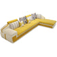 129.1"L X 70.8"W X 32.2"H Fabric Sectional Pillow Top Arm Sofa for Living Room Yellow Latex Clearhalo 'Furniture' 'furniture_sectionals' 'kitchen' 'kitchen_sectionals' 'Living Room Furniture' 'Sectionals' 4856864