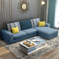 27.56"H Square Arm Sectional Removable Cushions Sofa and Chaise Sky Blue Linen Blend Clearhalo 'furn' 'furn_sectionals' 'Furniture' 'furniture_sectionals' 'kitchen' 'kitchen_sectionals' 'Living Room Furniture' 'Sectionals' 4856882